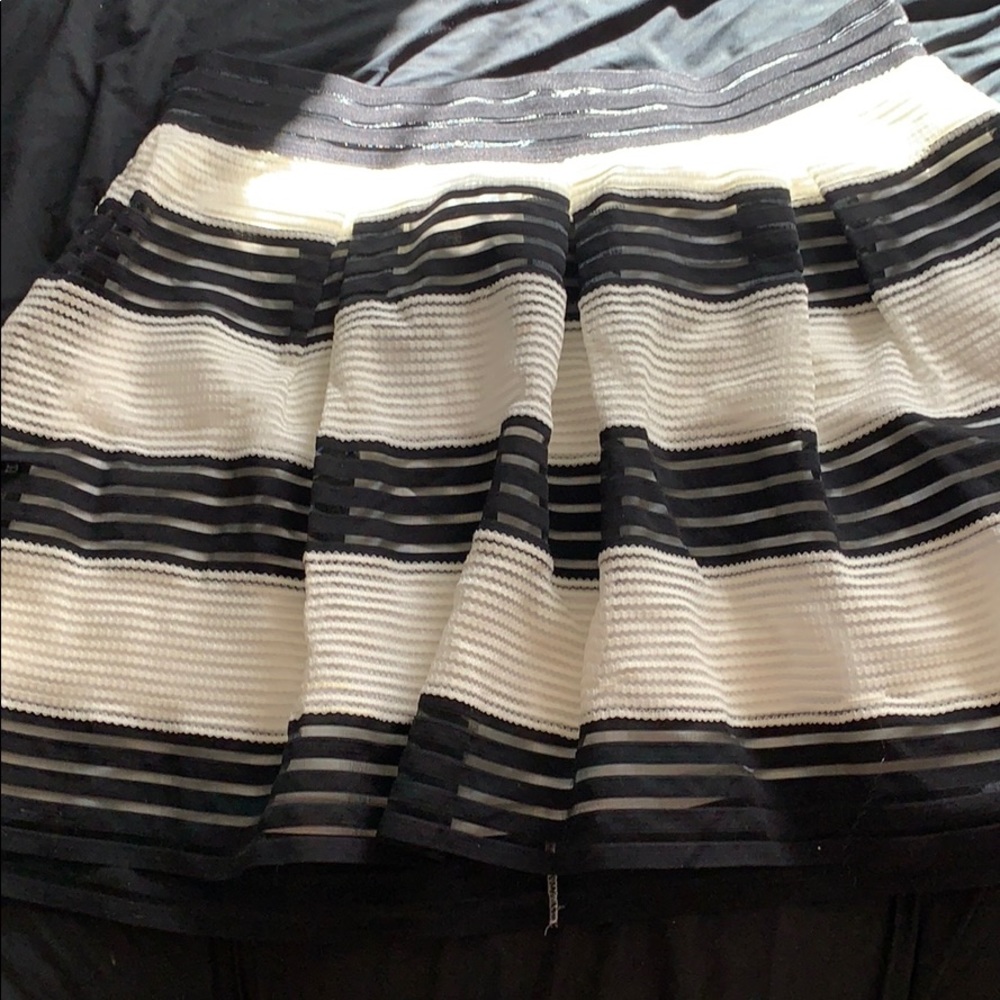 Black and white striped skirt